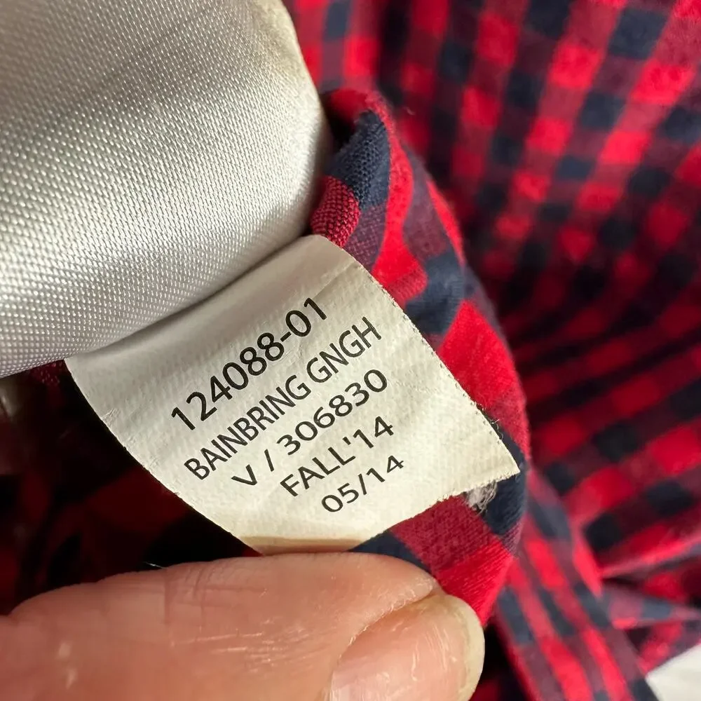 Banana Republic Mens size Large Tailored Slim Fit Button Down Gingham Shirt Red